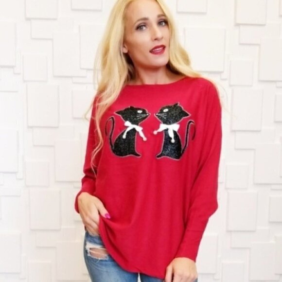 Kitten SWEATER with cat top Kitty Kittens - Picture 1 of 4